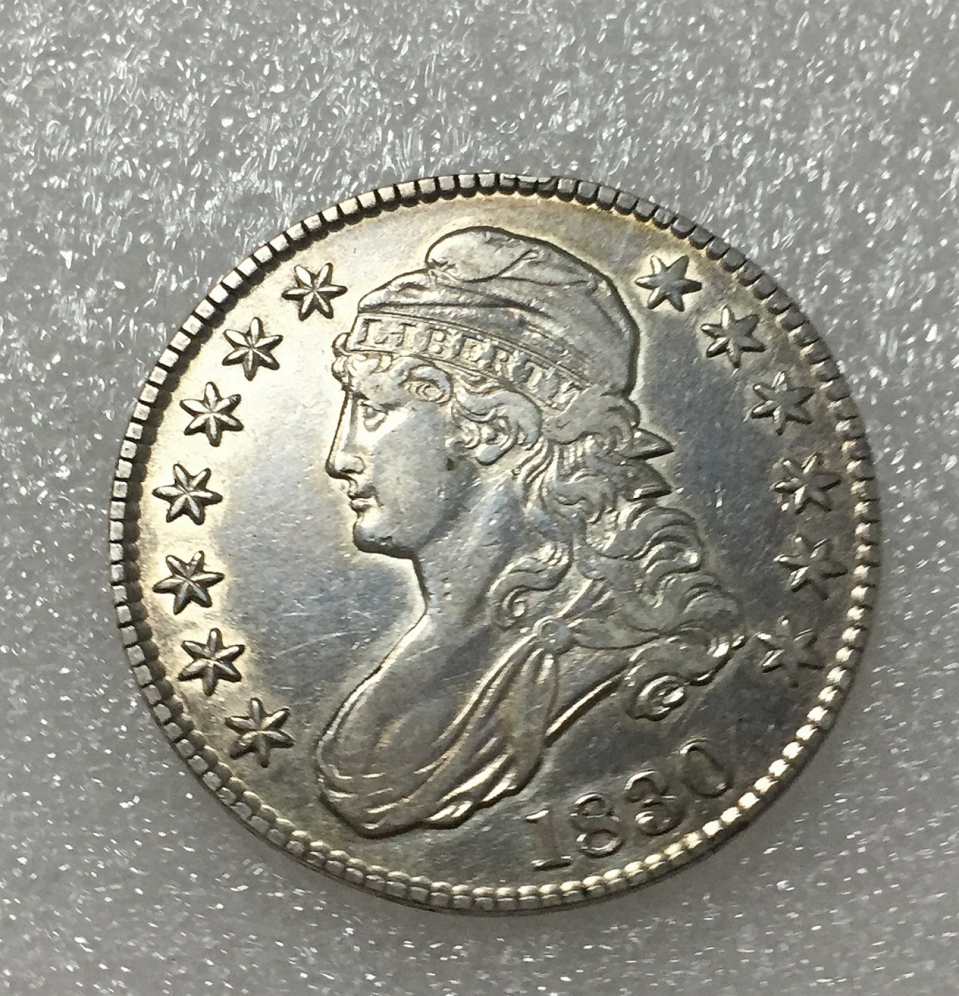 方圆集藏第四期专场 6852-美国1830年带帽50美分半美元银币