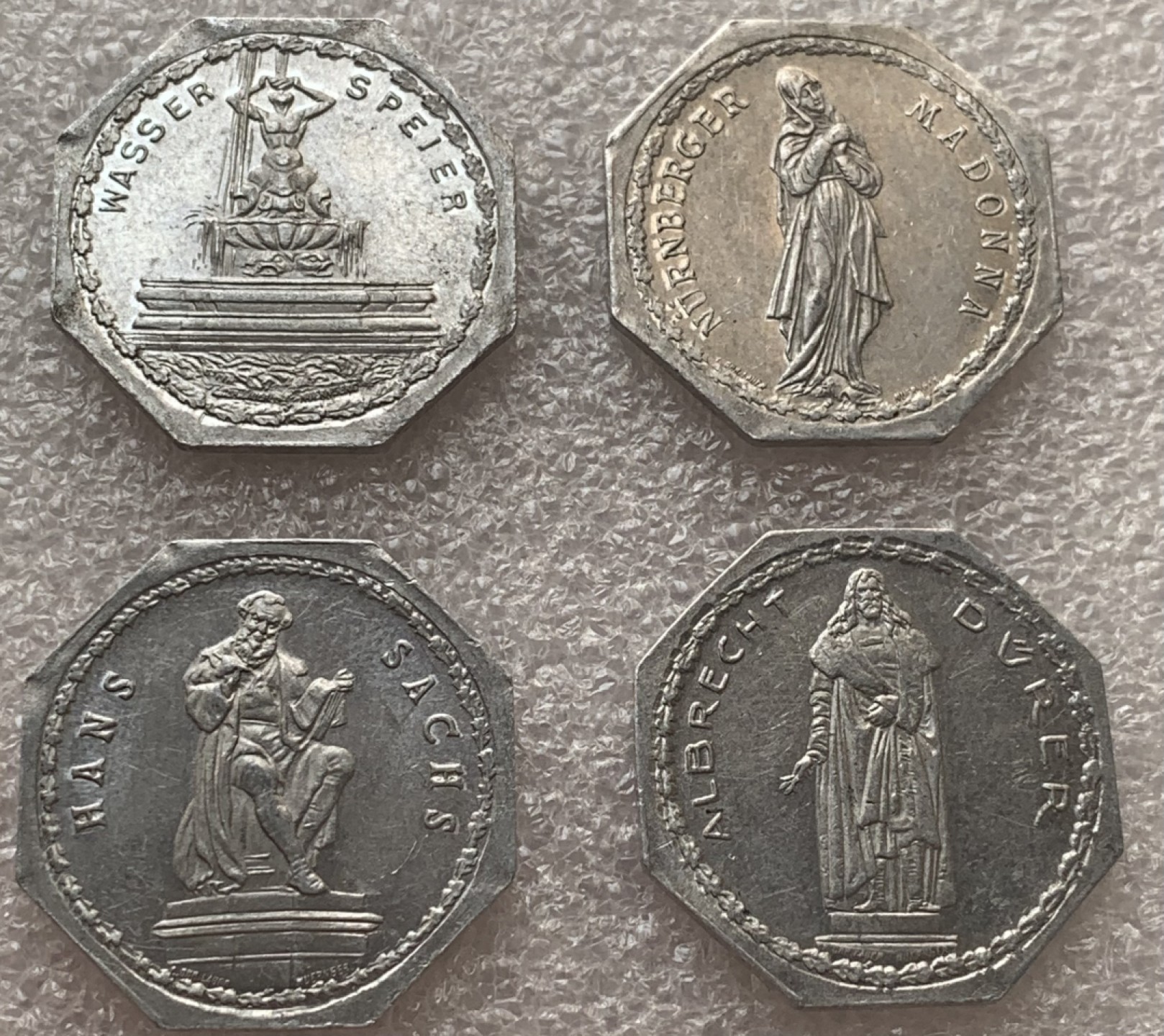 瓶子🏺第88期拍卖会 德国纽伦堡电车币代用币20芬尼铝币4枚（5）