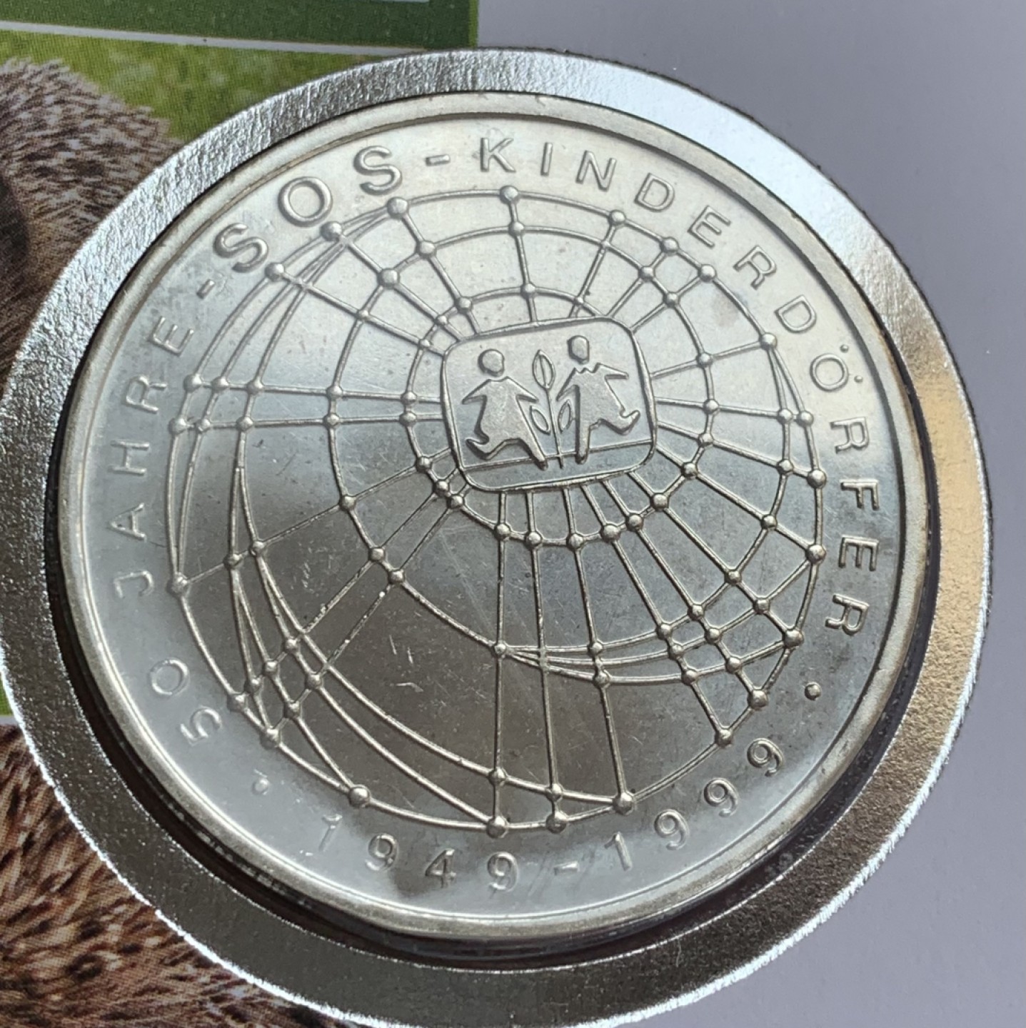 瓶子🏺第88期拍卖会 德国1999年10马克纪念银币A版 SOS儿童救援 原封