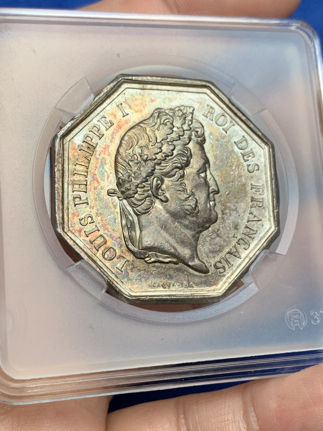 《竞宝斋》第157场-法国八角与章 专场！周日，周一，周四 3场 (全场包邮) 法国八角银质代币，凤凰火灾保险，菲利普一世，22.51g，36mm，油灯边铭