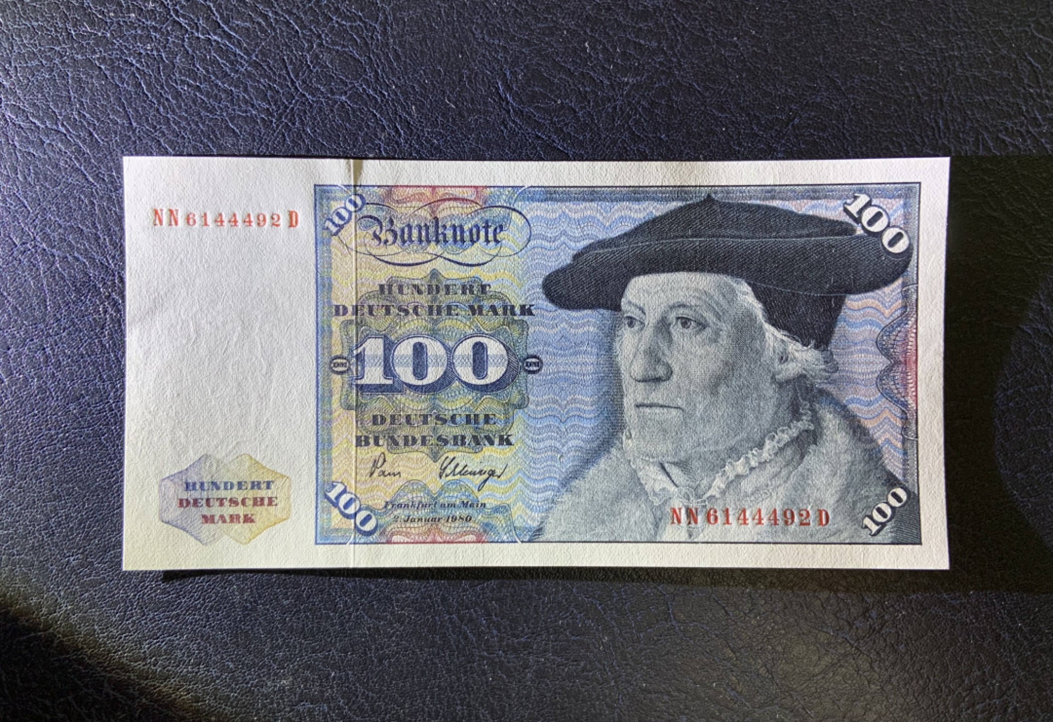 收藏联盟Quantum Auction 第253期拍卖  德国联邦1980年100马克 品相全新UNC 数学家明斯特