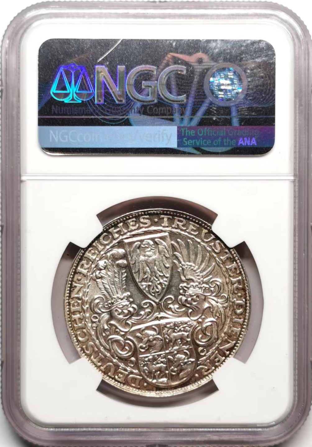 凡希社世界钱币微拍第二百三十六期 1927德国兴登堡80寿辰5马克币章NGC-MS63