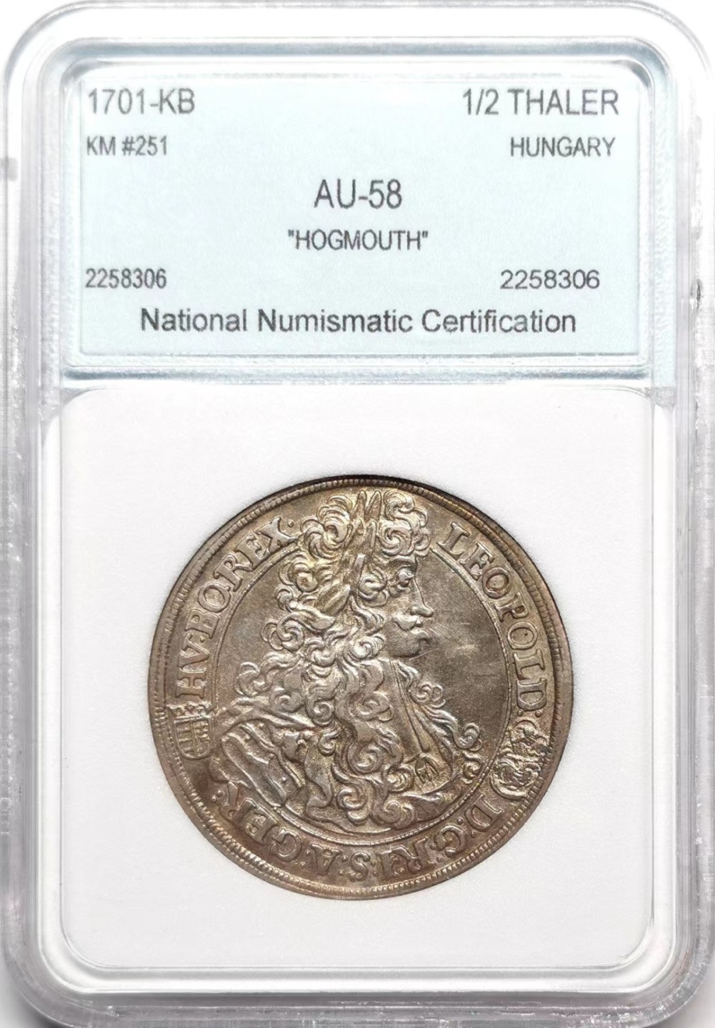 凡希社世界钱币微拍第二百三十六期 1701神罗匈牙利利奥波德1/2泰勒AU