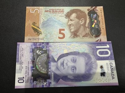 《外钞收藏家》第二百六十四期（连拍第二场） - 新西兰和加拿大两张一起 全新UNC