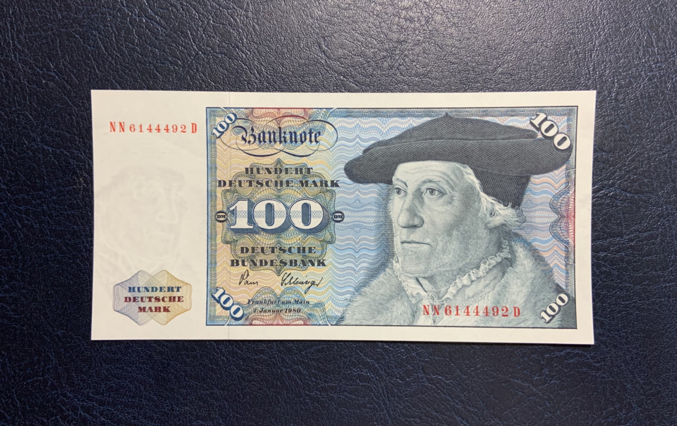 收藏联盟Quantum Auction 第253期拍卖  德国联邦1980年100马克 品相全新UNC 数学家明斯特