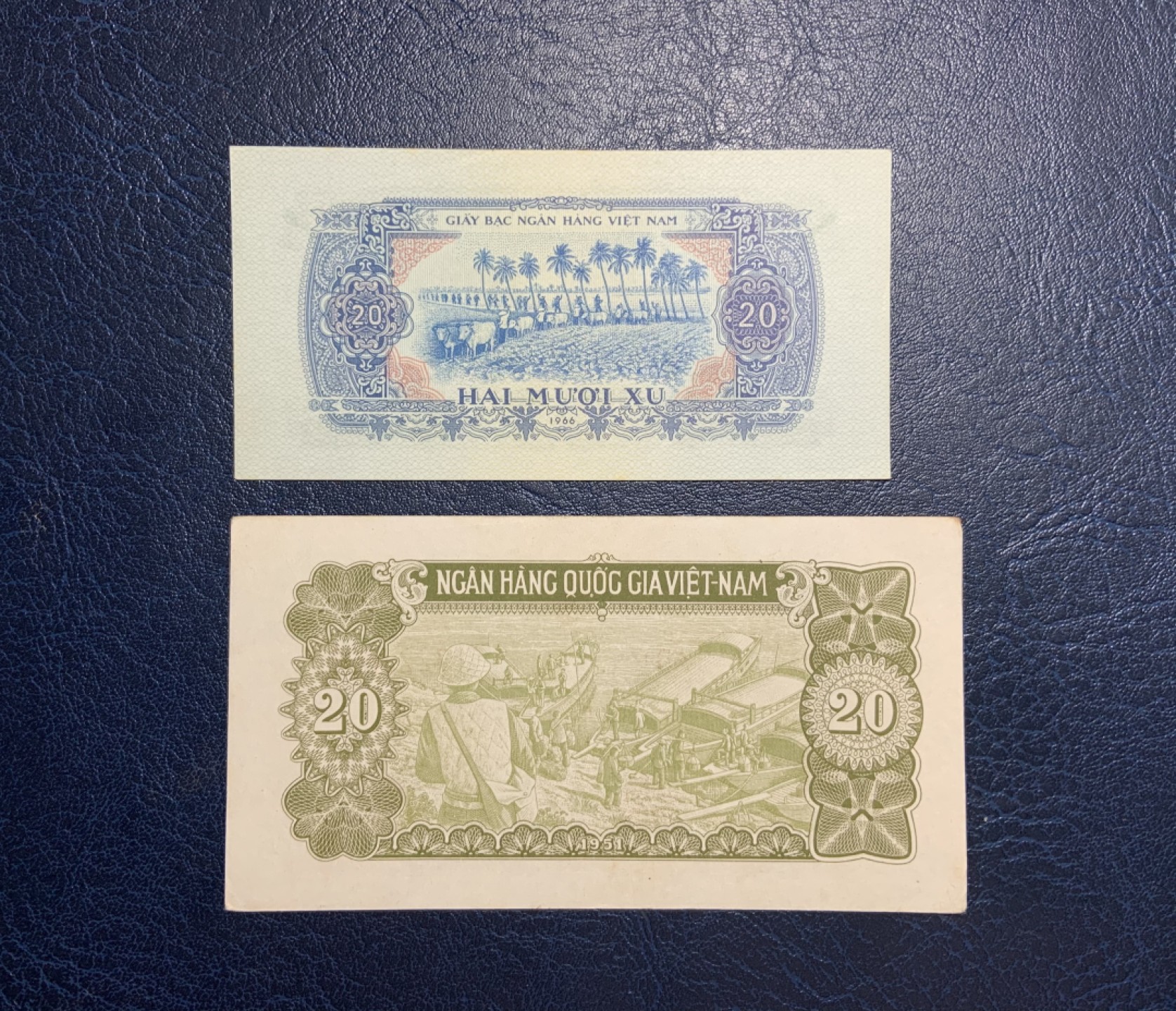 收藏联盟Quantum Auction 第253期拍卖  越南1966年20须和1951年20元 品相UNC- 中国代印