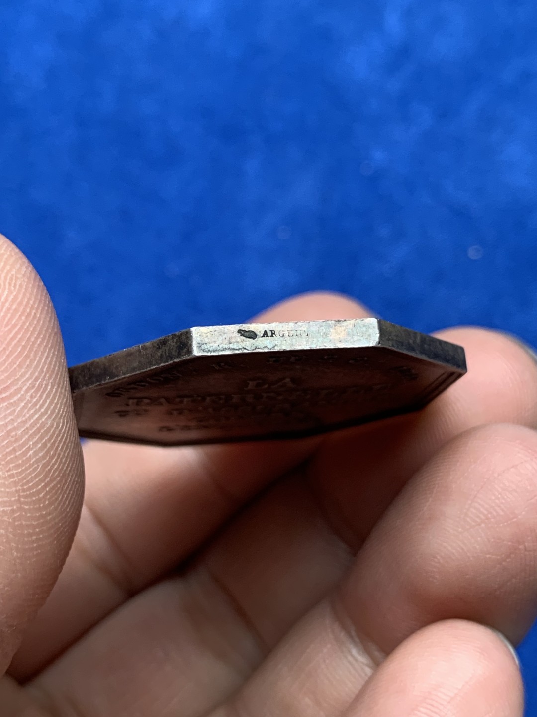 《竞宝斋》第157场-法国八角与章 专场！周日，周一，周四 3场 (全场包邮) 法国八角银质代币，天父保险，云端之上飞天的宙斯，20.87g，36.3mm，丰饶角边铭，