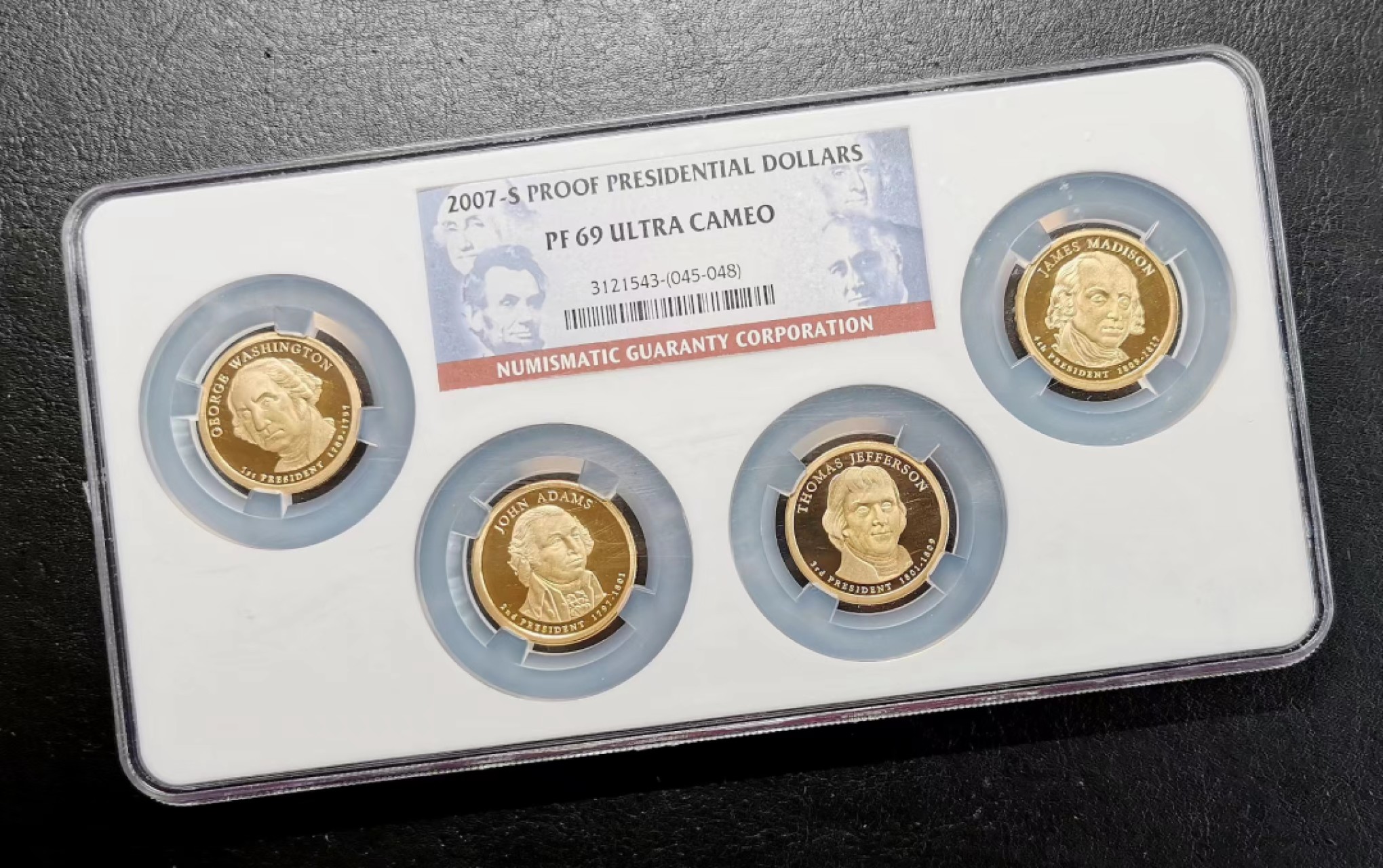 凡希社世界钱币微拍第二百三十六期 2007美国总统纪念DOLLAR四枚套NGC-PF69UC