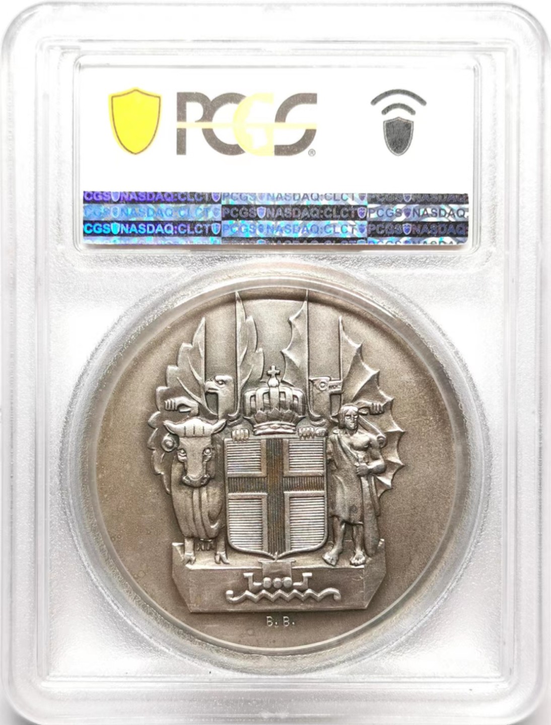 凡希社世界钱币微拍第二百三十六期 1930冰岛移民千年纪念10克朗大银PCGS-MS63