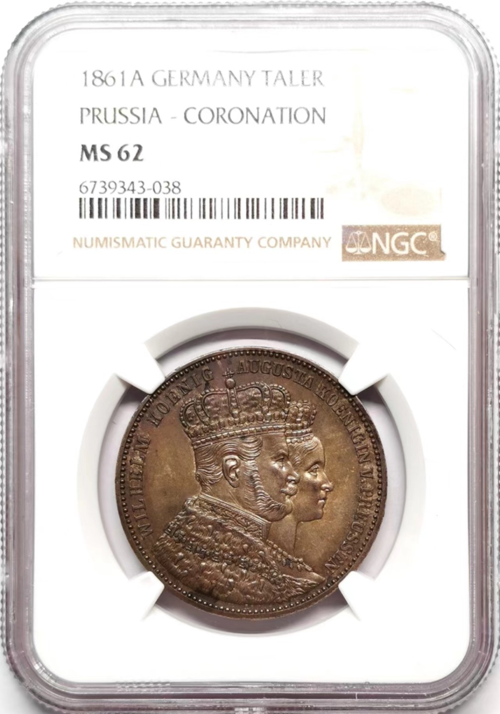 凡希社世界钱币微拍第二百三十六期 1861普鲁士威廉加冕纪念泰勒NGC-MS62