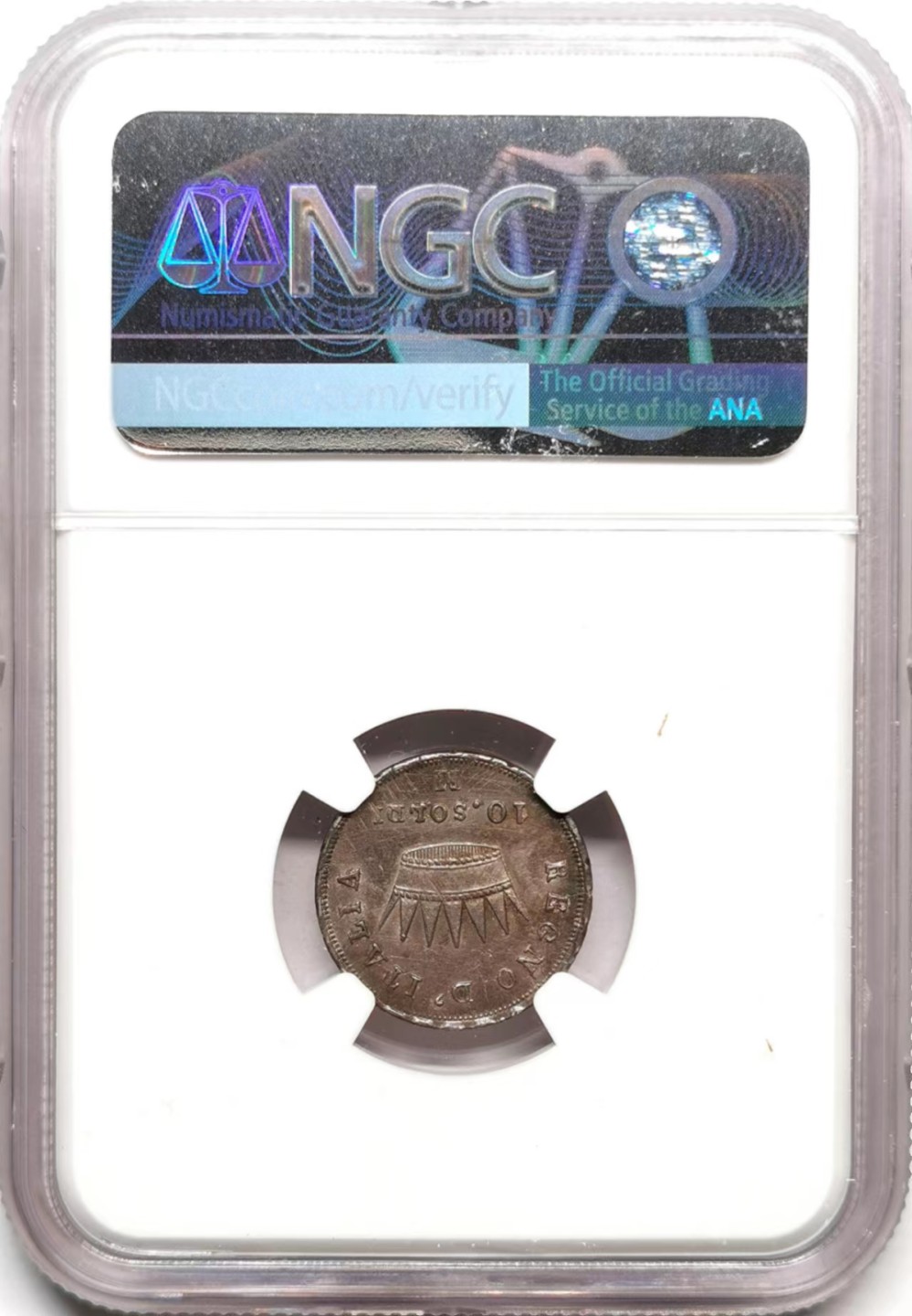 凡希社世界钱币微拍第二百三十六期 1811M意大利王国拿破仑10S银辅币NGC-UNCD