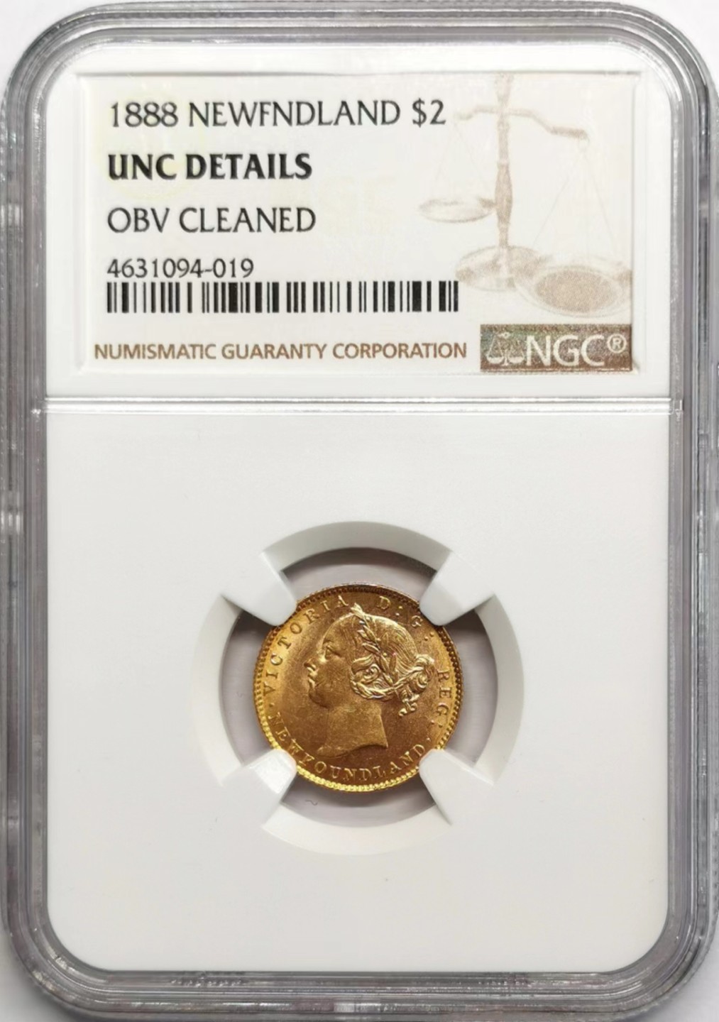 凡希社世界钱币微拍第二百三十六期 1888纽芬兰小维2元金币NGC-UNCD