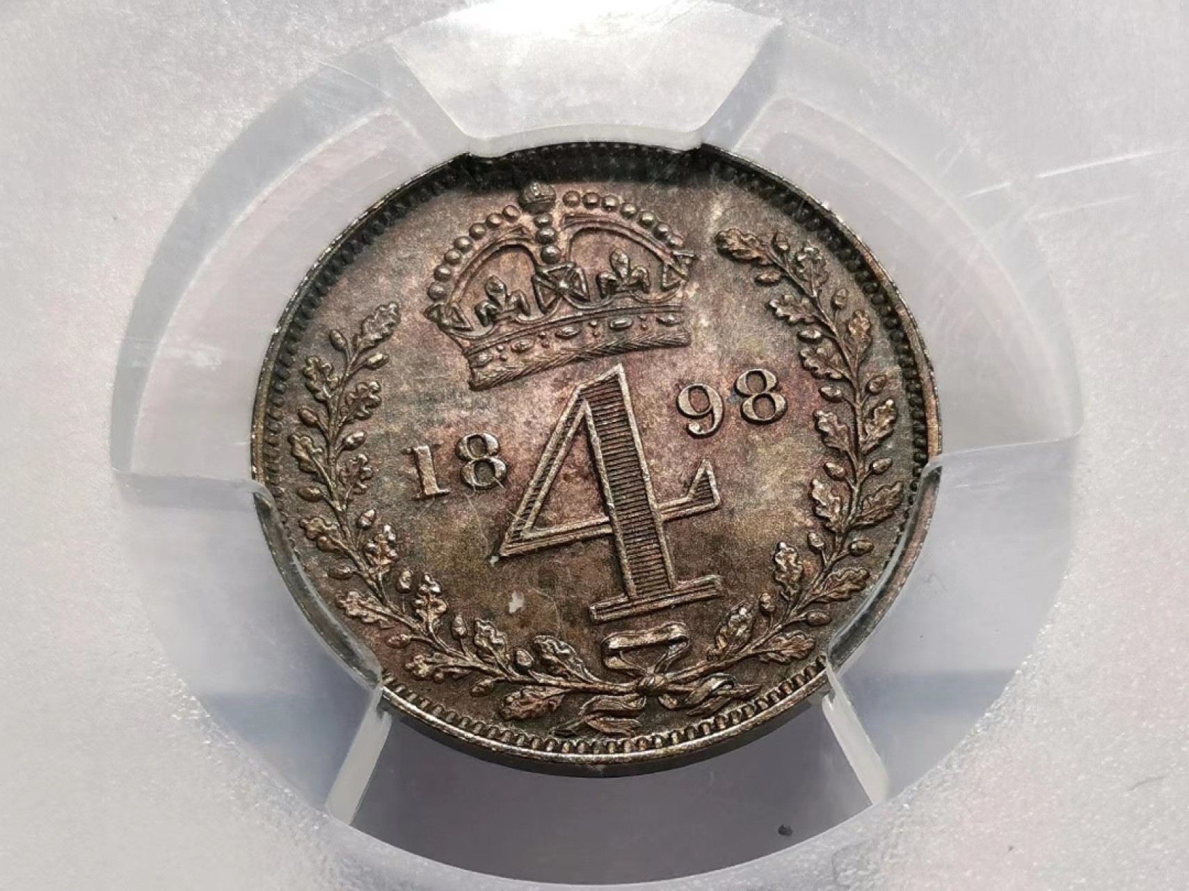 凡希社世界钱币微拍第二百三十六期 1898英国老维濯足币四枚套PCGS-PL66/65/66/66五彩高分绒盒包浆！