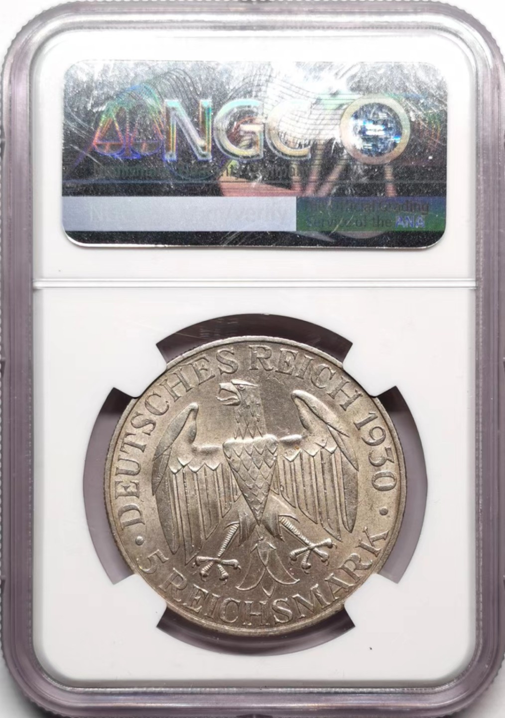 凡希社世界钱币微拍第二百三十六期 1930魏玛齐柏林5马克大银NGC-MS62