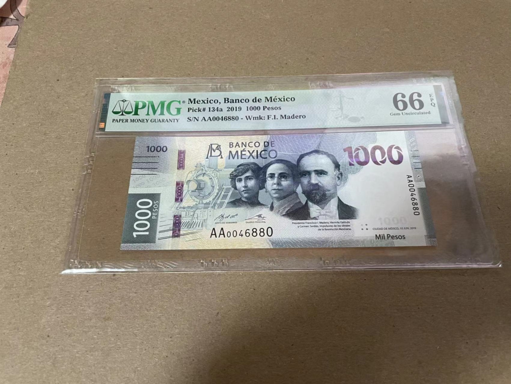 【Blue Auction】✨世界纸币精拍第316期——周日畅拍场 【AA】墨西哥 2019年1000比索 PMG66EPQ 