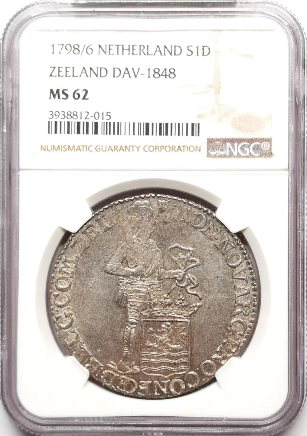 凡希社世界钱币微拍第二百三十六期 荐！1798/6泽兰武士杜卡特大银NGC-MS62骑字版！