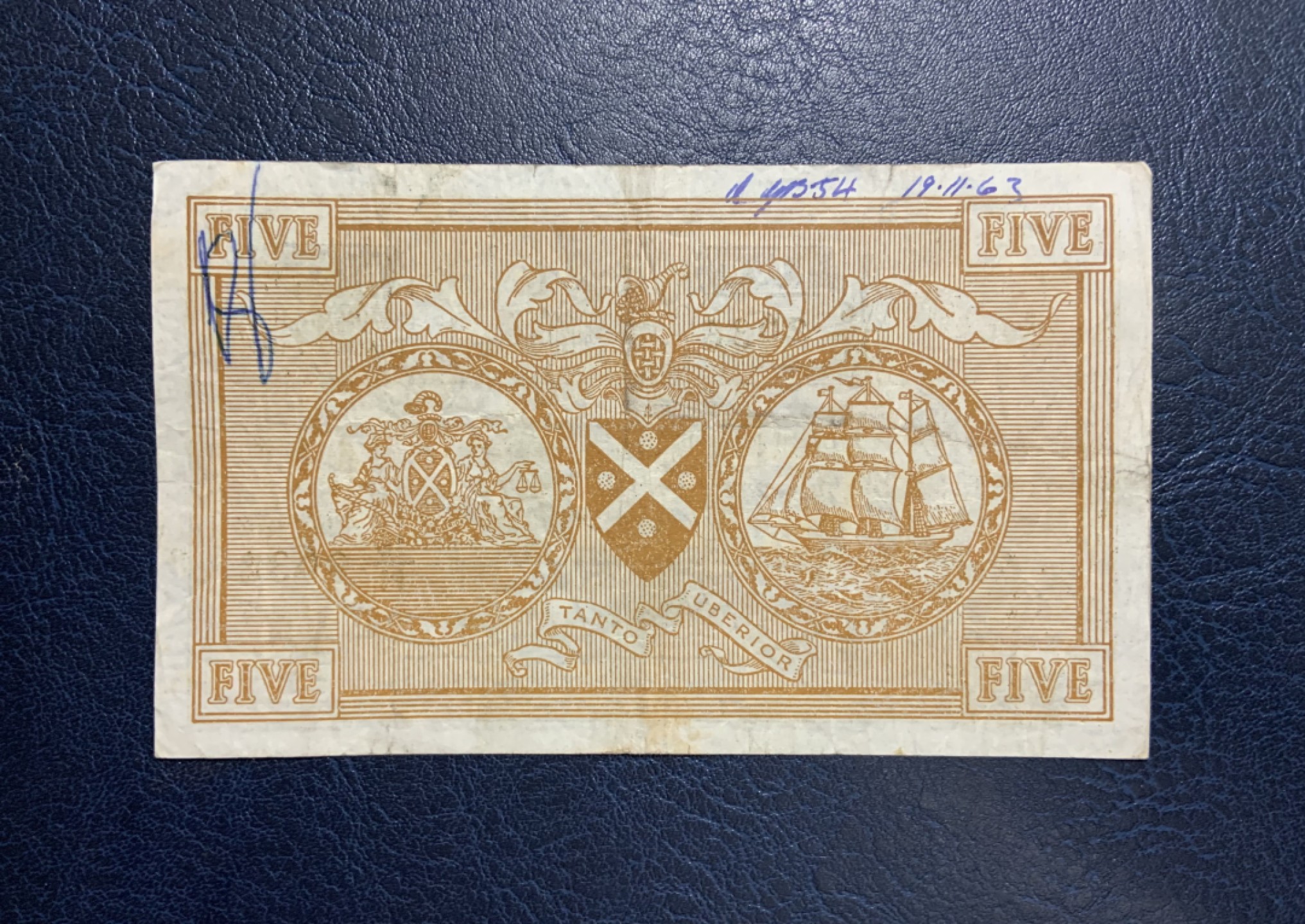 收藏联盟Quantum Auction 第253期拍卖  苏格兰1962年5镑 品相如图 稀少