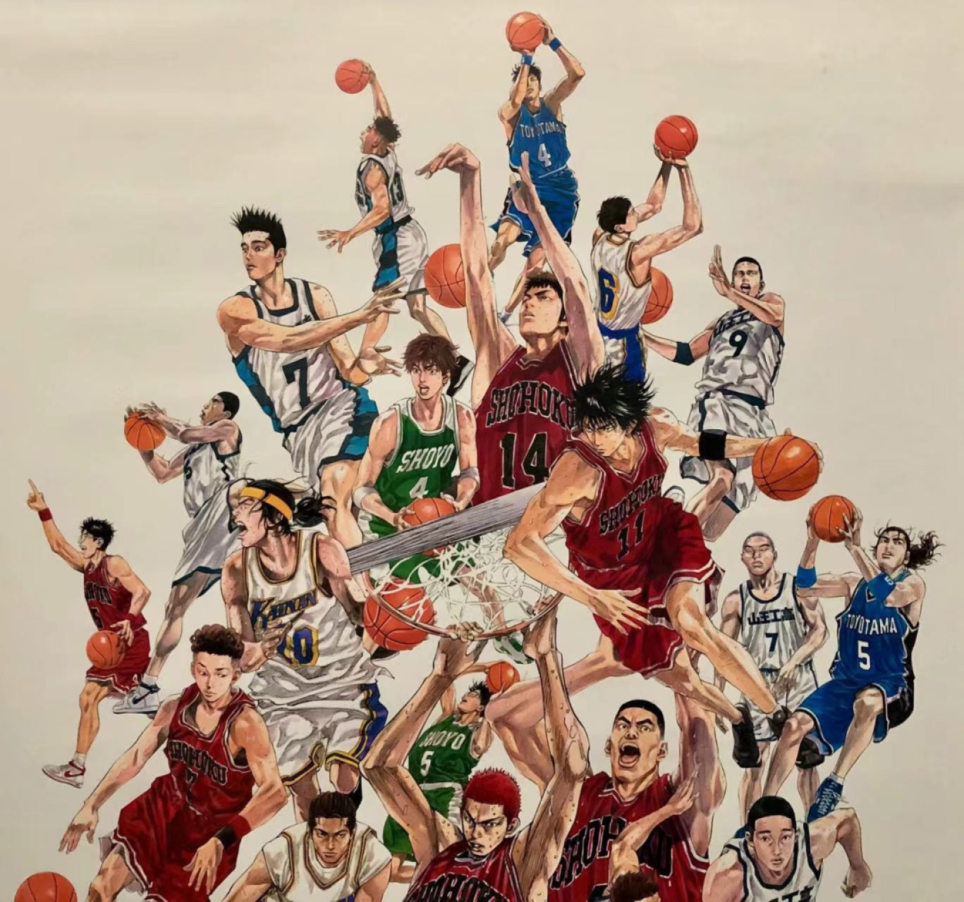 零元拍：灌篮高手大电影来了，特别奉献：井上雄彦亲笔签名 Jump50th SLAM DUNK allstar 灌篮高手300张限量艺术海报