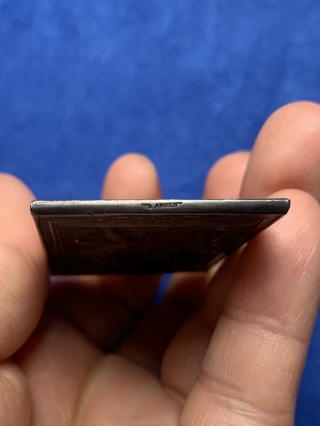 《竞宝斋》第157场-法国八角与章 专场！周日，周一，周四 3场 (全场包邮) 法国方形银章，迪耶普的《巢》，59.41g，66*37.5mm，丰饶角边铭