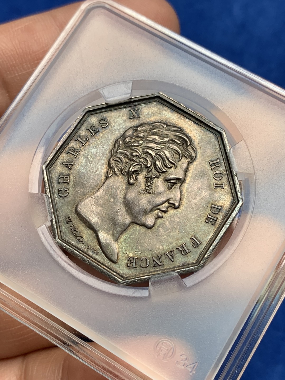 《竞宝斋》第157场-法国八角与章 专场！周日，周一，周四 3场 (全场包邮) 法国八角银质代币，巴黎证交所，16.29g，33.3mm，早期无边铭