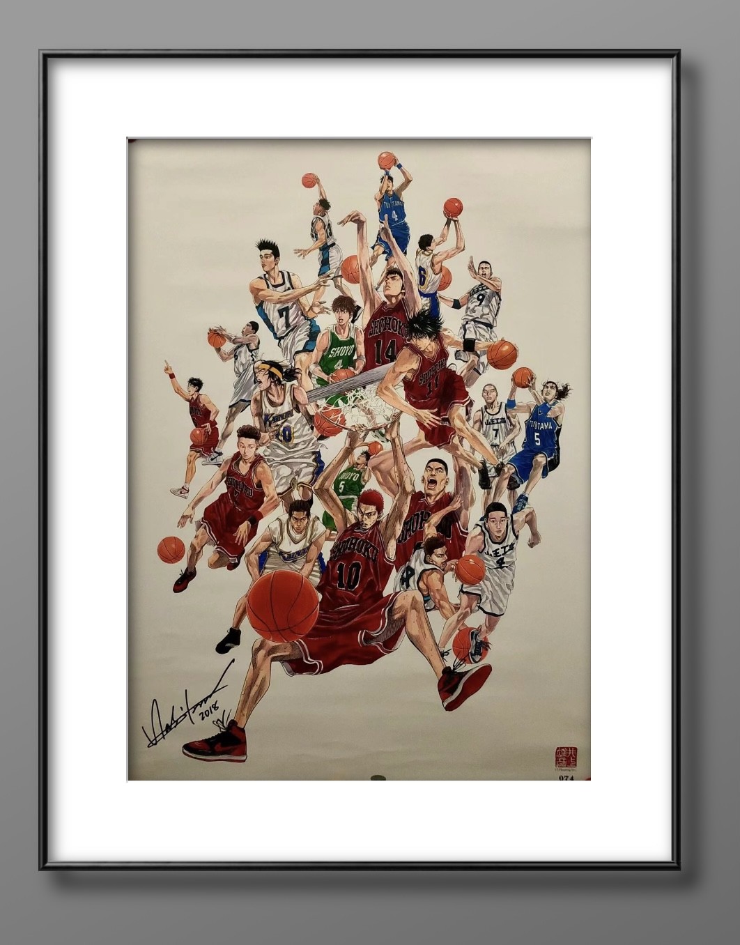 零元拍：灌篮高手大电影来了，特别奉献：井上雄彦亲笔签名 Jump50th SLAM DUNK allstar 灌篮高手300张限量艺术海报