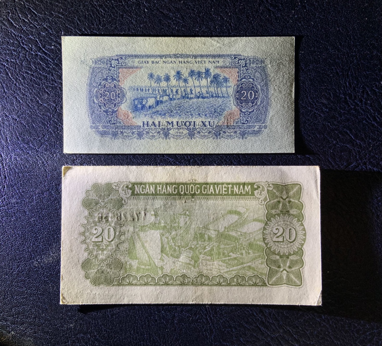 收藏联盟Quantum Auction 第253期拍卖  越南1966年20须和1951年20元 品相UNC- 中国代印