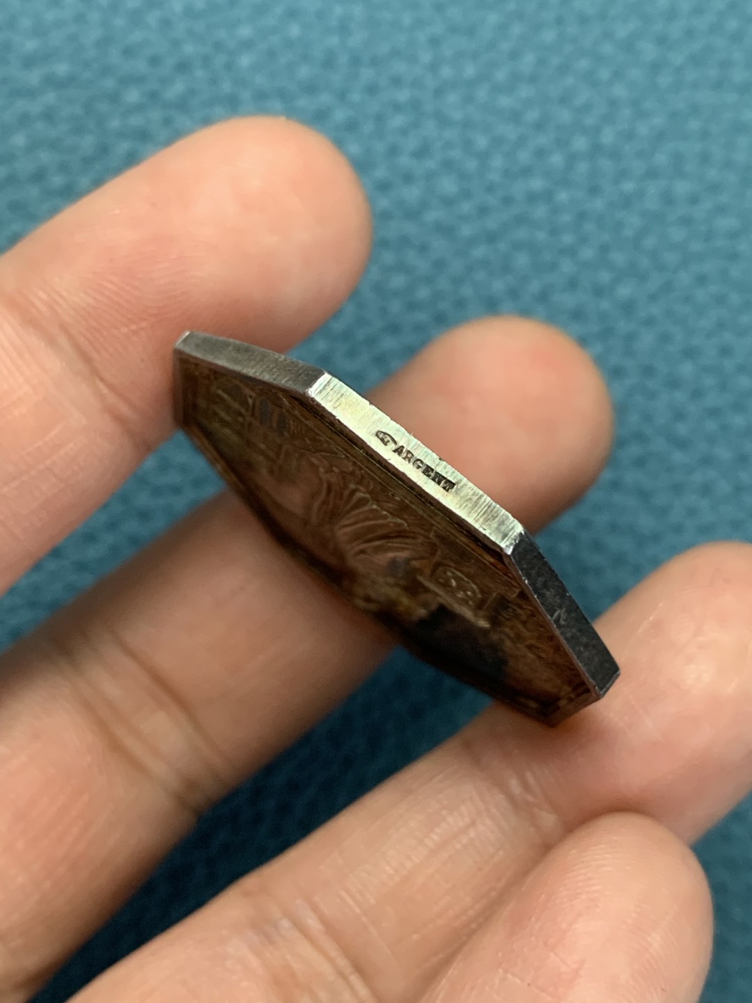 《竞宝斋》第157场-法国八角与章 专场！周日，周一，周四 3场 (全场包邮) 法国八角银质代币，北方火灾保险，17.05g，35mm，手指边铭，高浮雕，五彩包浆