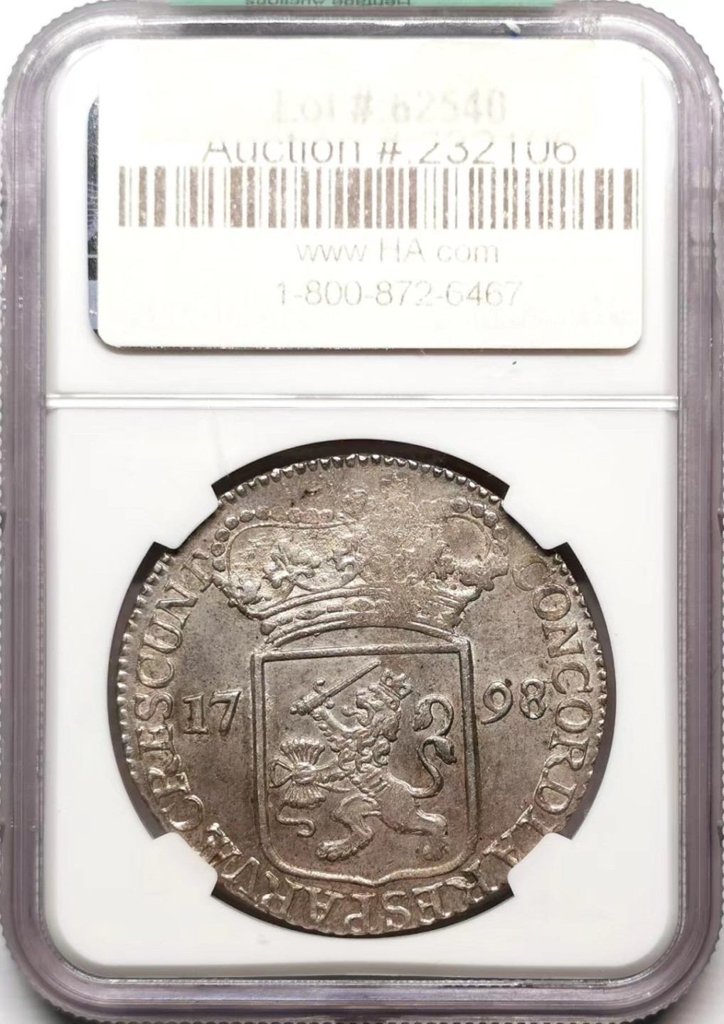 凡希社世界钱币微拍第二百三十六期 荐！1798/6泽兰武士杜卡特大银NGC-MS62骑字版！