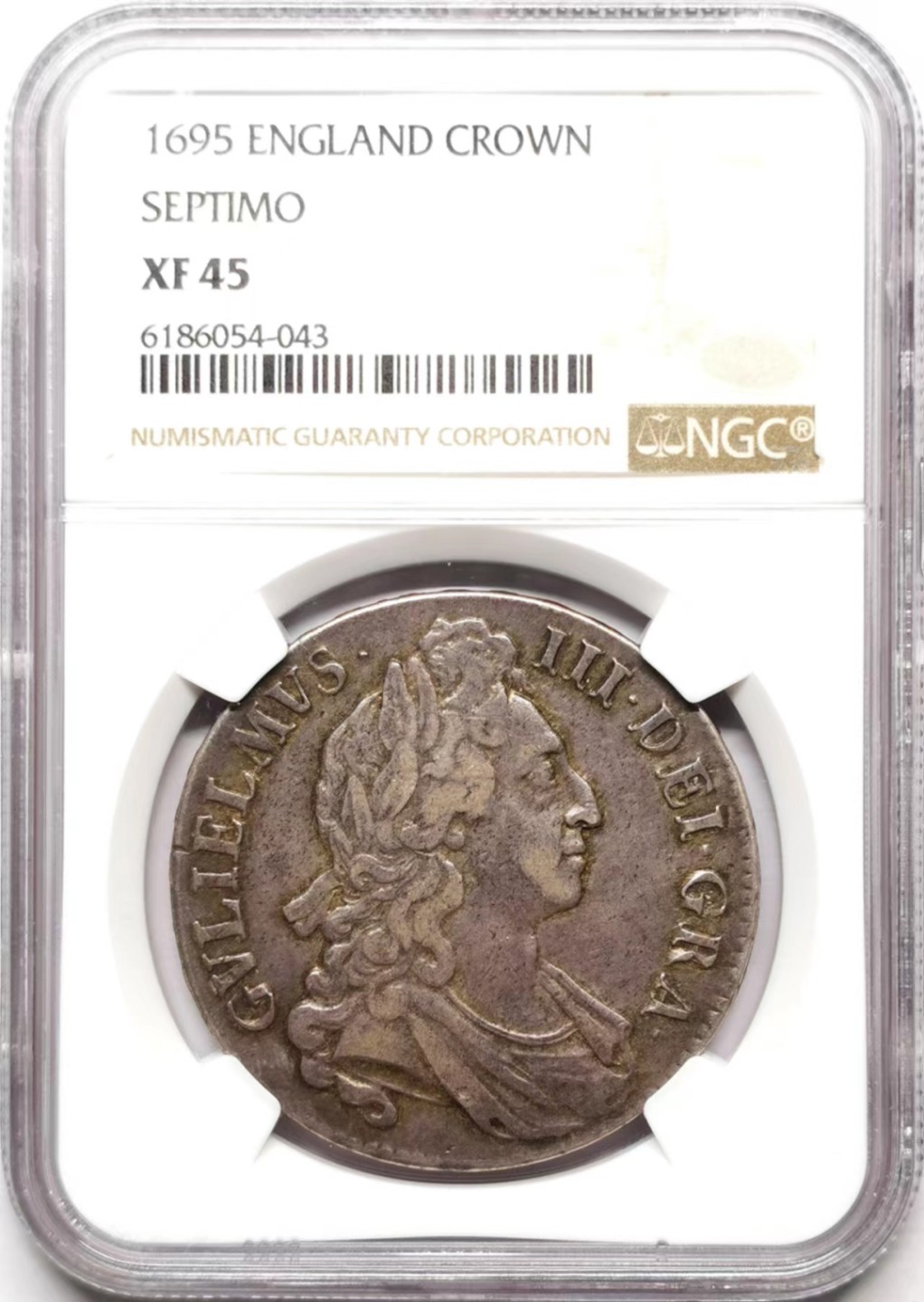 凡希社世界钱币微拍第二百三十六期 1695英国威廉三世克朗大银NGC-XF45味道佳！