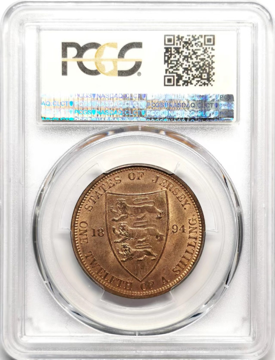 凡希社世界钱币微拍第二百三十六期 1894泽西岛1/12先令铜币PCGS-MS64铜色优美！