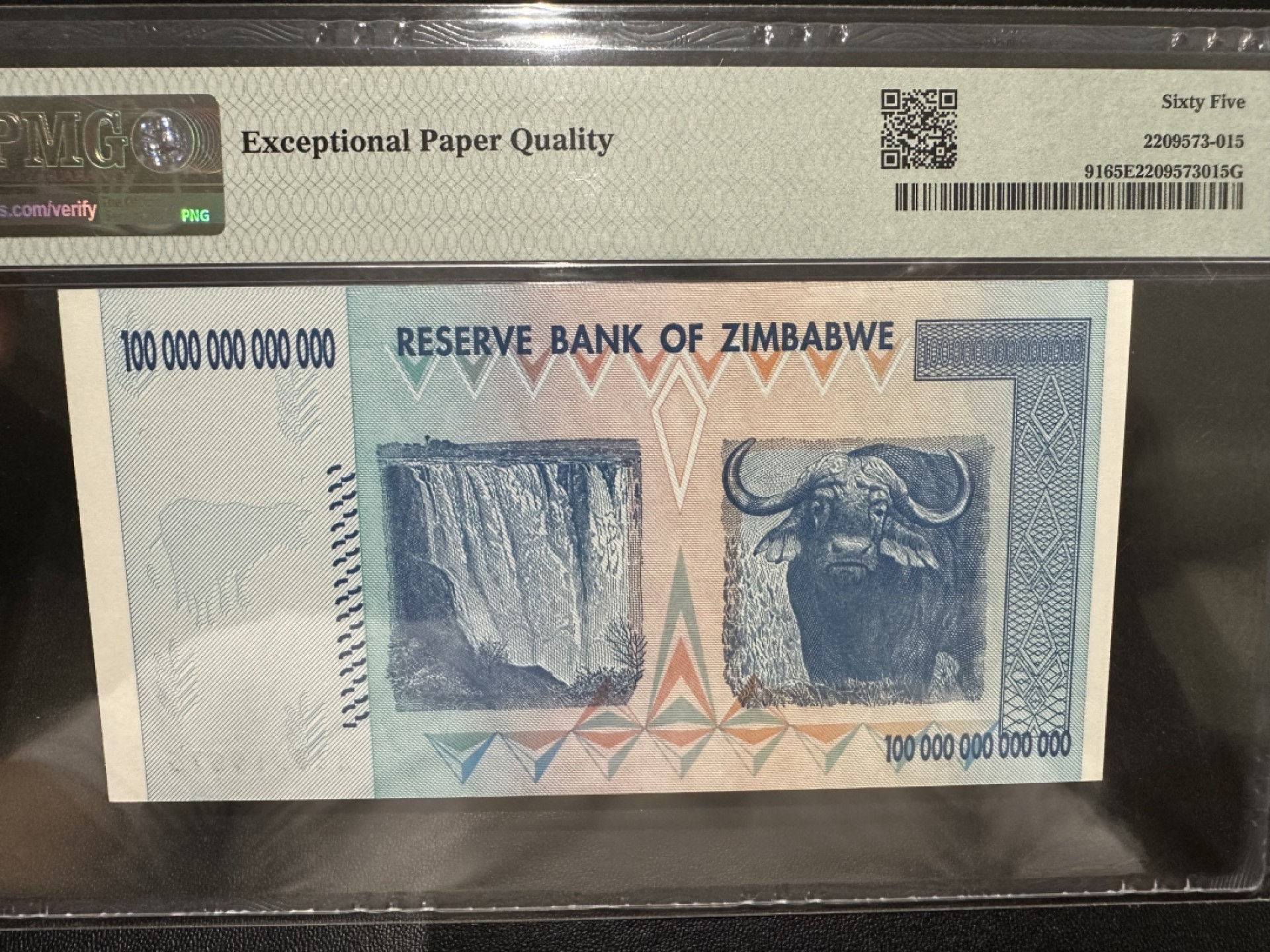 《外钞收藏家》第二百八十六期（连拍第三场） 2008年津巴布韦100万亿 PMG65