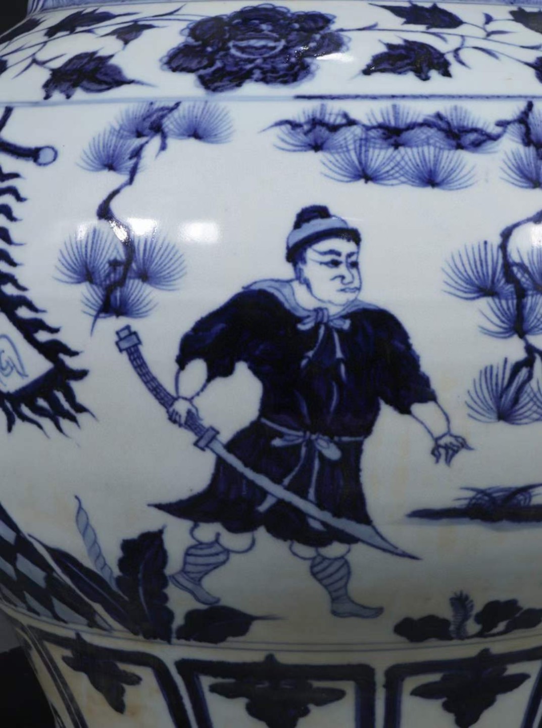 旧藏 元青花【武松打虎景阳冈】人物故事纹罐