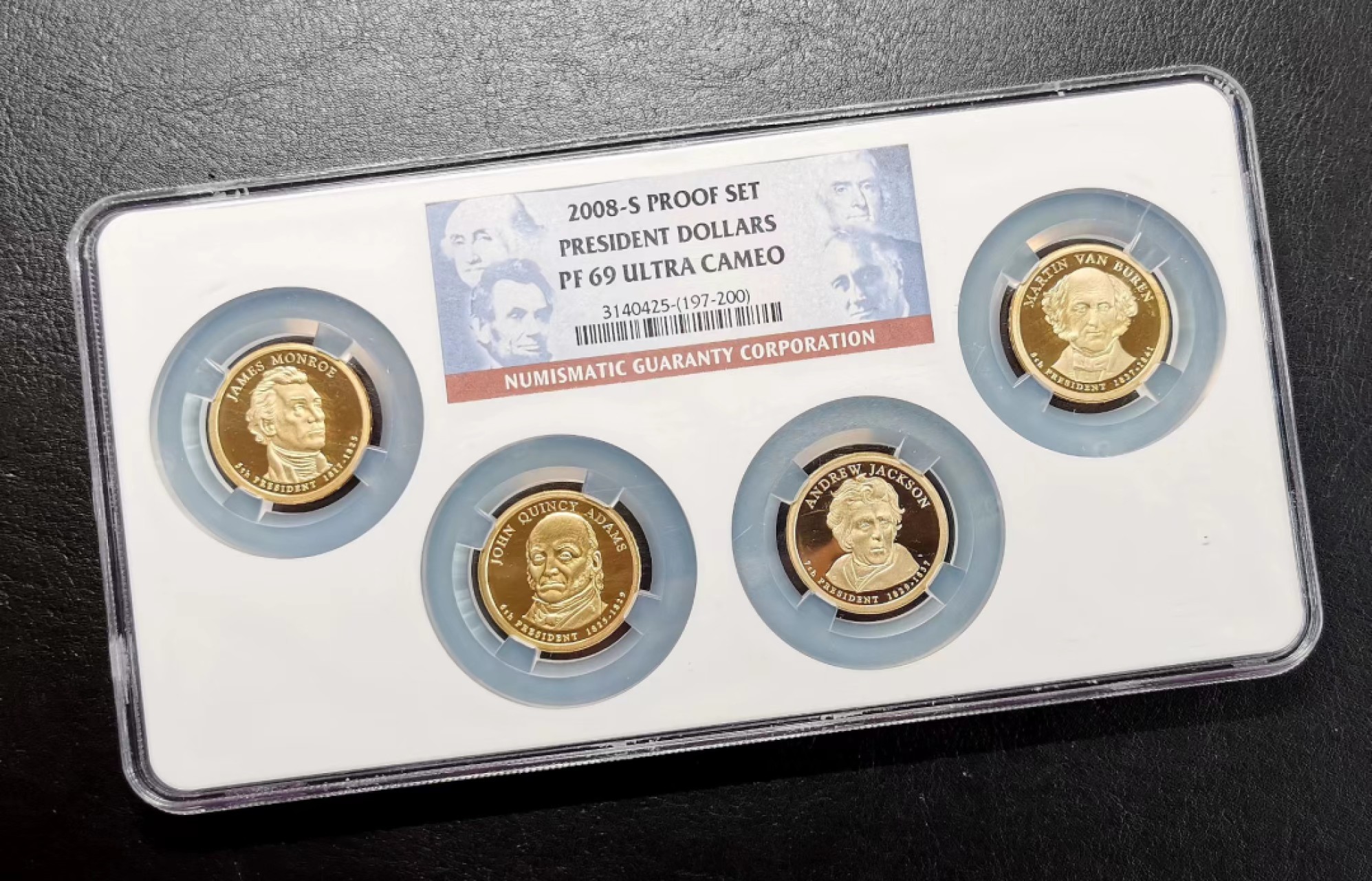 凡希社世界钱币微拍第二百三十六期 2008美国总统纪念DOLLAR四枚套NGC-PF69UC