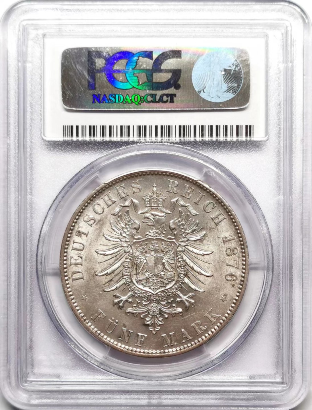 凡希社世界钱币微拍第二百三十六期 荐！1876萨克森短翅鹰5马克大银PCGS-MS62稀有！