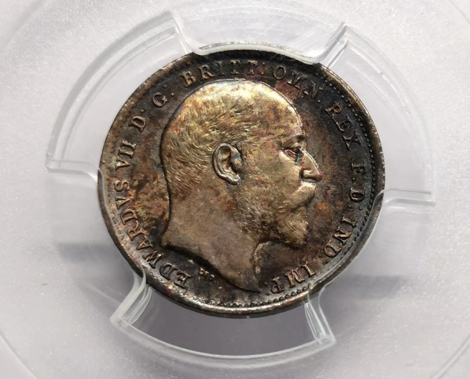 凡希社世界钱币微拍第二百三十六期 1902英国爱七濯足币四枚套PCGS-PL65/67/66/65所附原盒品相完美！