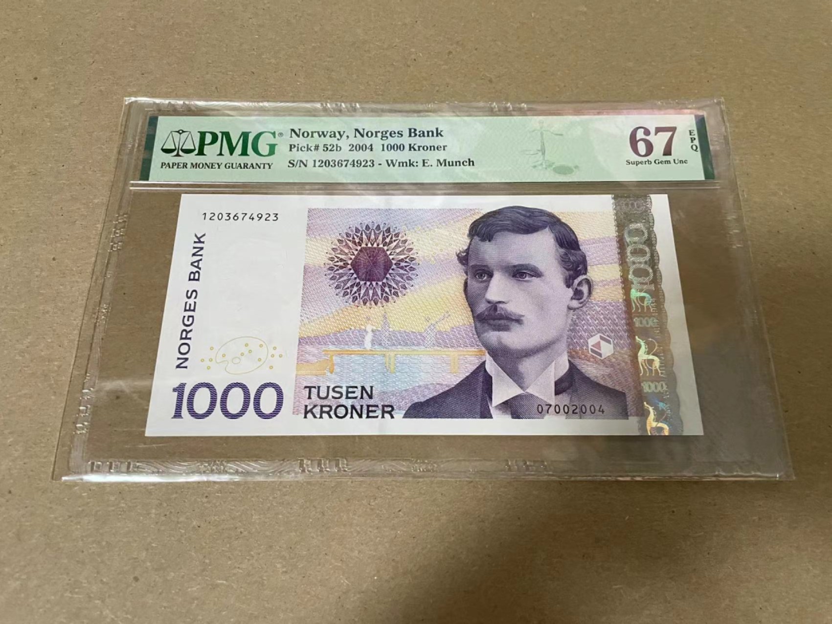 【Blue Auction】✨世界纸币精拍第316期——周日畅拍场 挪威 2004年1000克朗 PMG67EPQ 