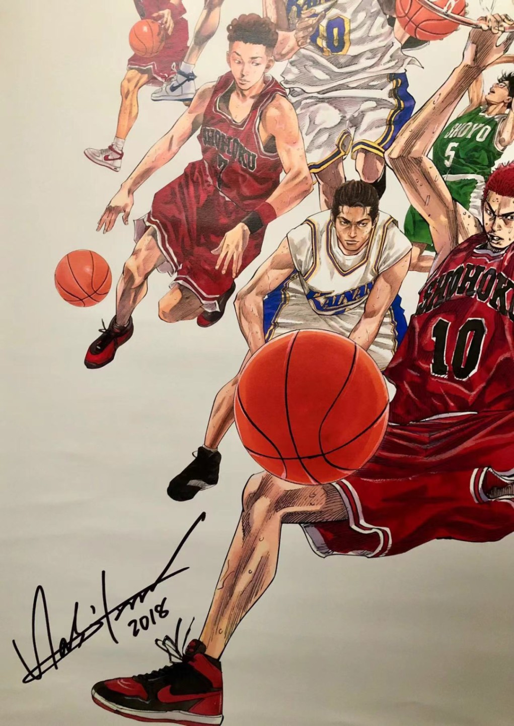 零元拍：灌篮高手大电影来了，特别奉献：井上雄彦亲笔签名 Jump50th SLAM DUNK allstar 灌篮高手300张限量艺术海报