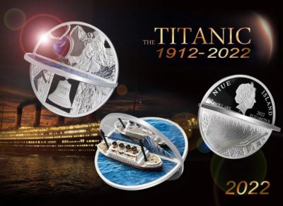 【币将精彩】世界钱币拍卖专场(2024-3-9) - 纽埃2022年泰坦尼克3D立体组合银币