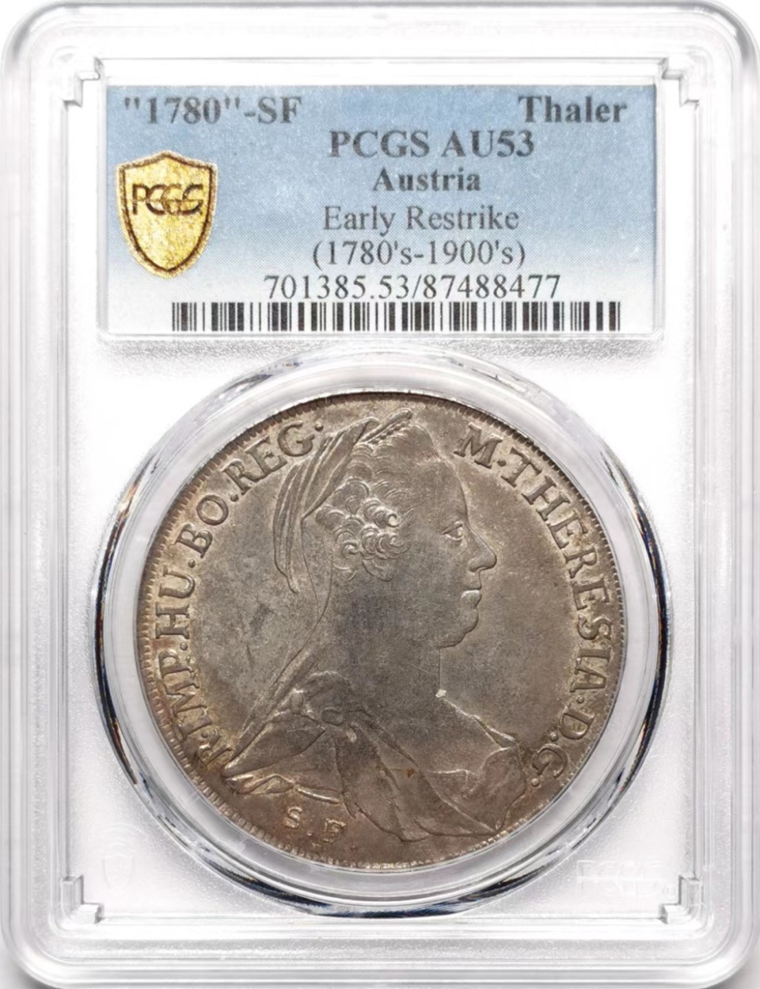 凡希社世界钱币微拍第二百三十六期 1780奥地利特蕾莎泰勒PCGS-AU53早期后铸！