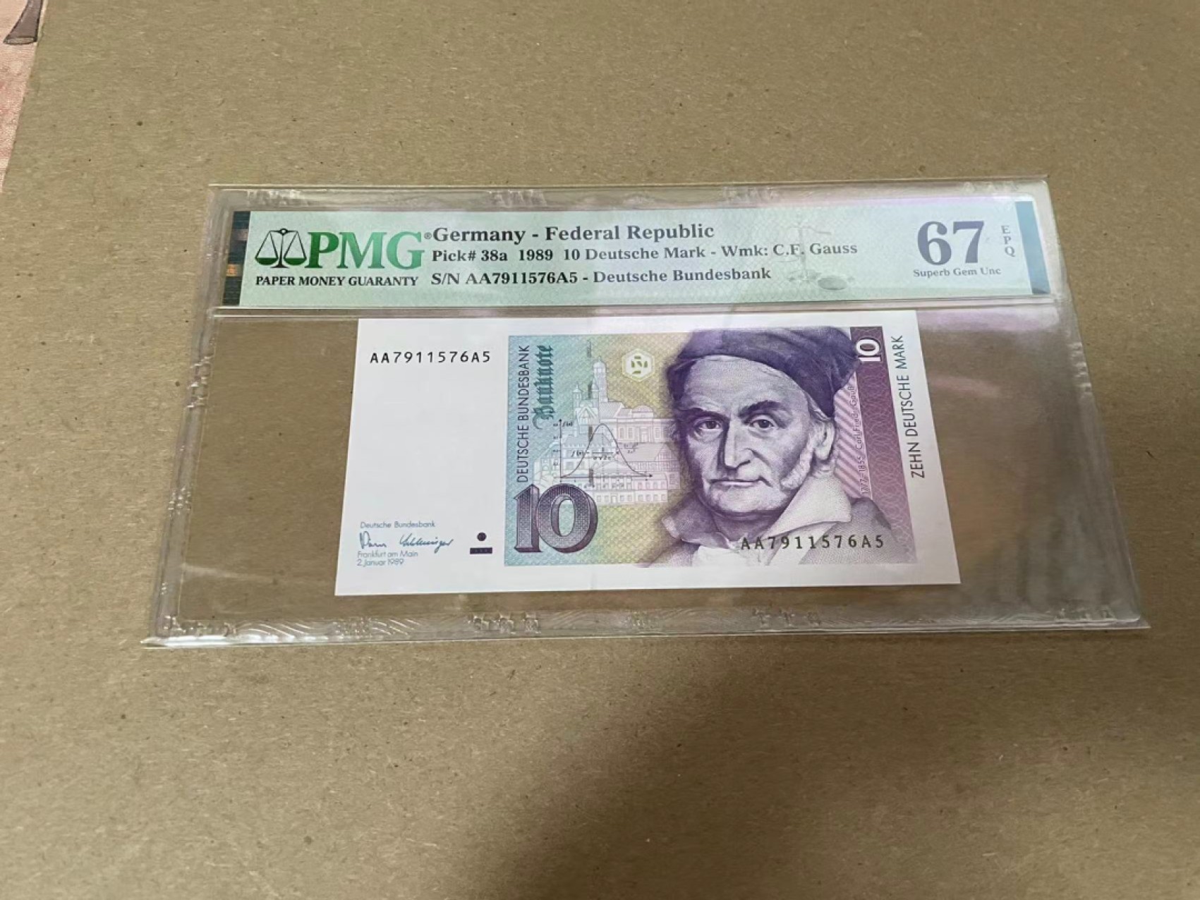 【Blue Auction】✨世界纸币精拍第316期——周日畅拍场 【AAA初版】德国 1989年10马克 PMG67EPQ 