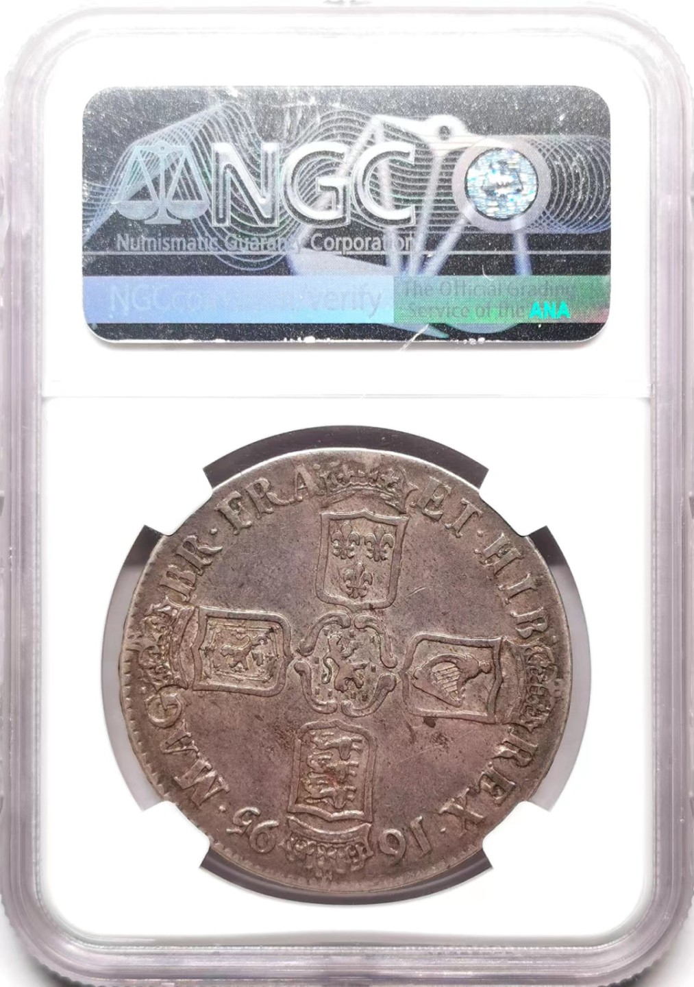凡希社世界钱币微拍第二百三十六期 1695英国威廉三世克朗大银NGC-XF45味道佳！