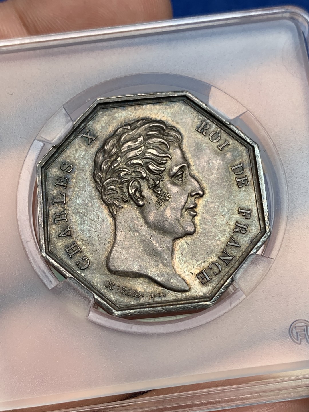 《竞宝斋》第157场-法国八角与章 专场！周日，周一，周四 3场 (全场包邮) 法国八角银质代币，巴黎证交所，16.29g，33.3mm，早期无边铭