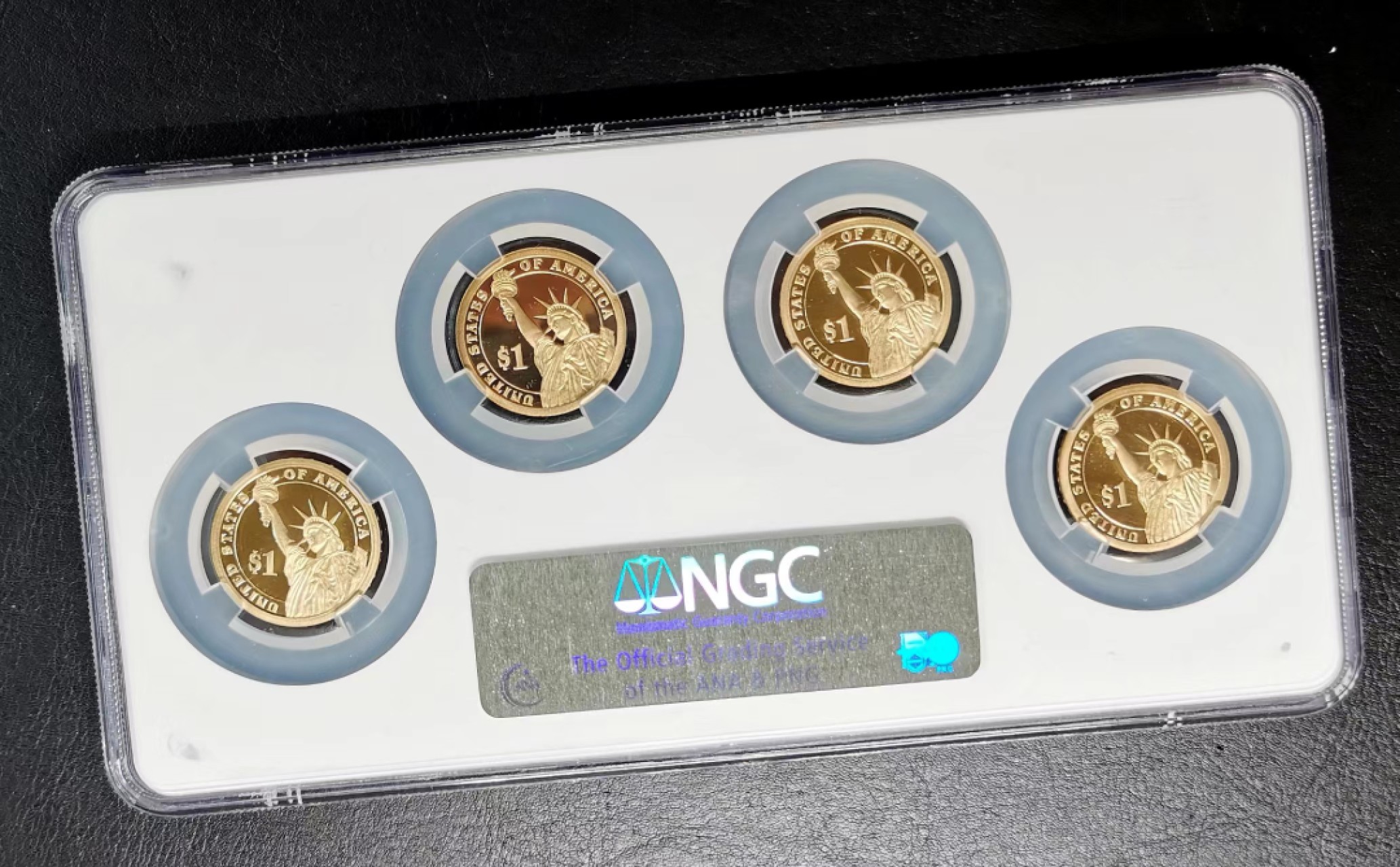 凡希社世界钱币微拍第二百三十六期 2008美国总统纪念DOLLAR四枚套NGC-PF69UC