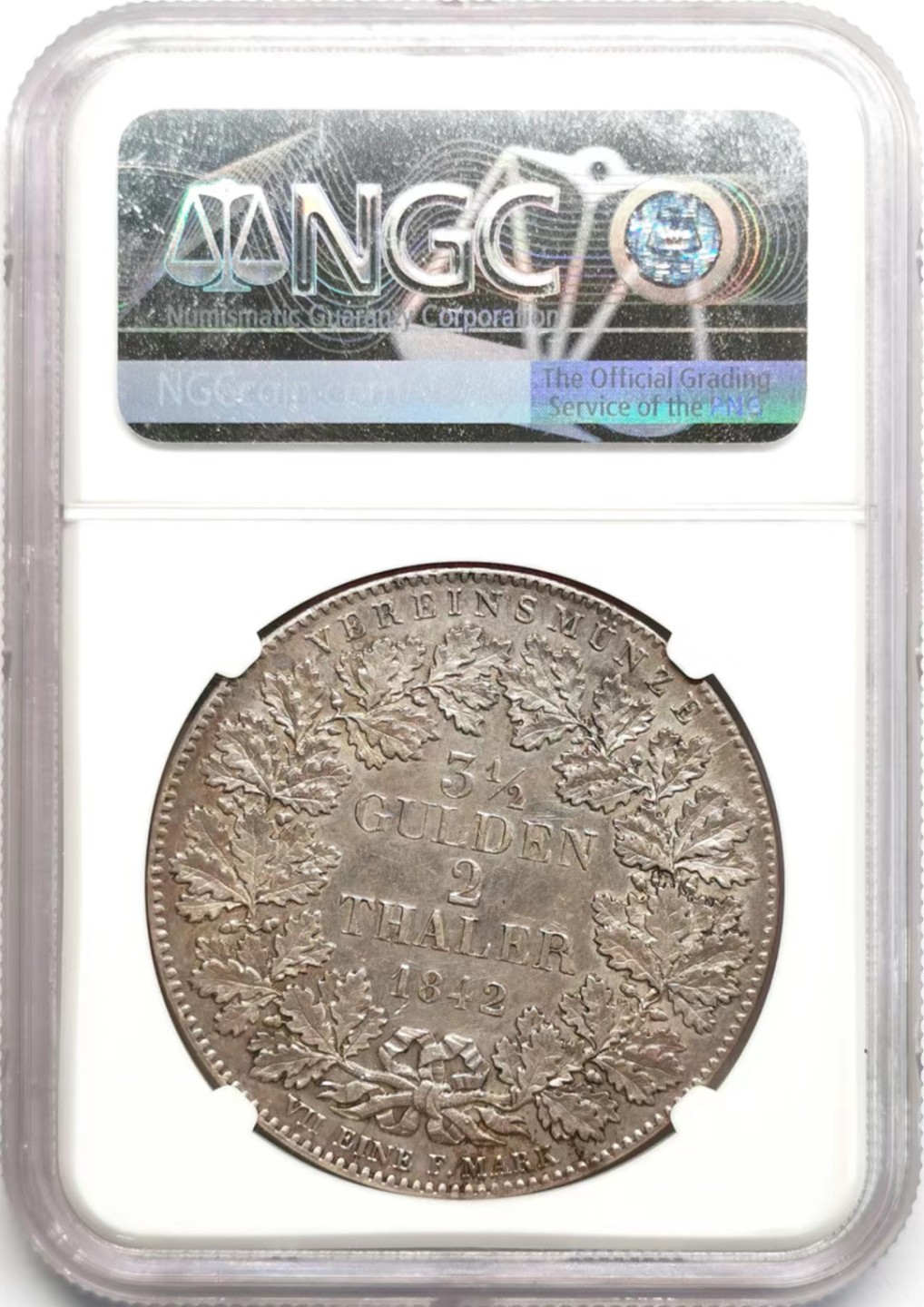 凡希社世界钱币微拍第二百三十六期 1842法兰克福鹰2泰勒大银NGC-AUD