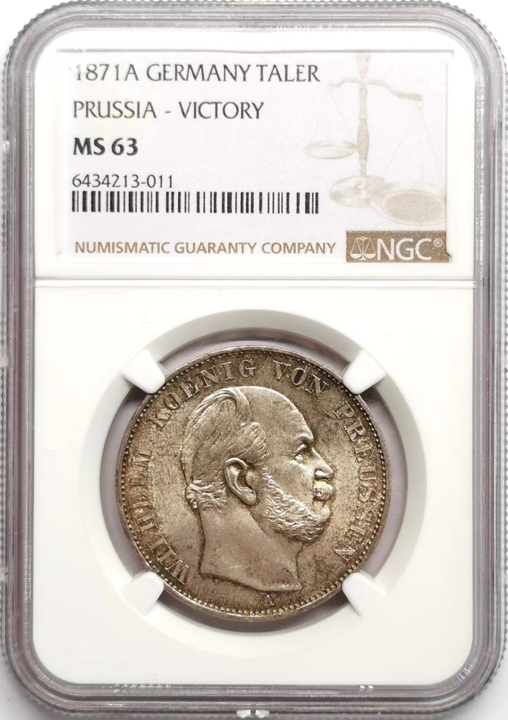 凡希社世界钱币微拍第二百三十六期 1871普鲁士胜利泰勒NGC-MS63