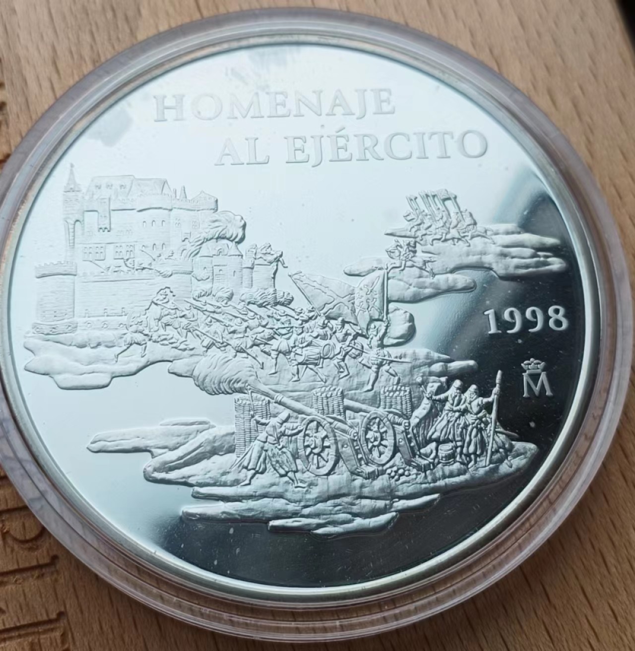 瓶子🏺第88期拍卖会 西班牙1998年欧元大银币精制套币  三枚币重量分别为168.75克33.62克6.72克