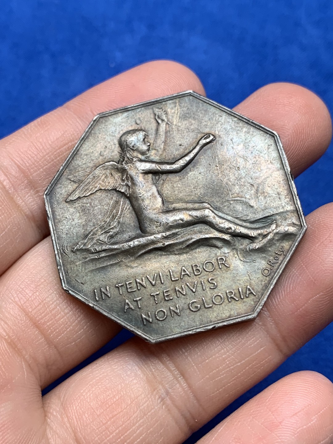 《竞宝斋》第157场-法国八角与章 专场！周日，周一，周四 3场 (全场包邮) 法国八角银质代币，里昂商会，34.81g，41.7mm，丰饶角边铭