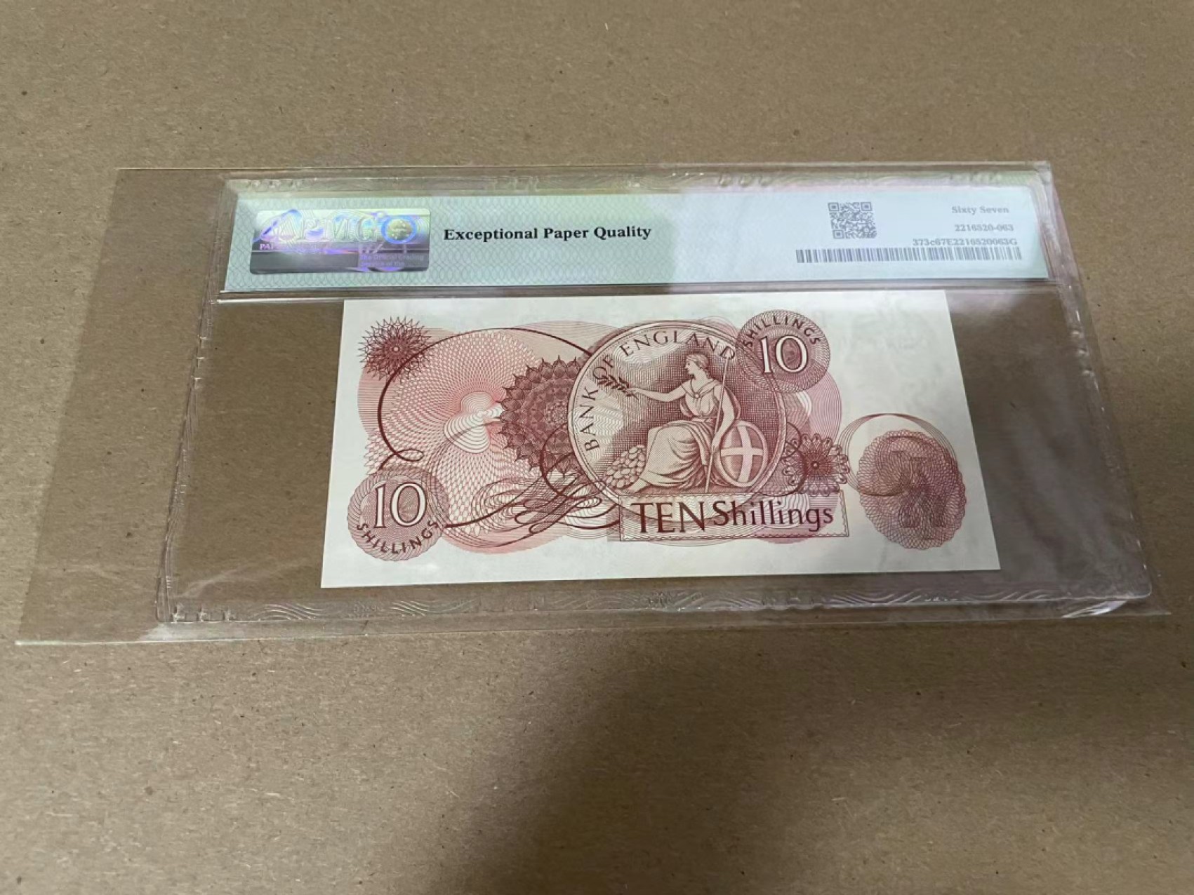 【Blue Auction】✨世界纸币精拍第316期——周日畅拍场 英国 C序列 1966-70年10先令 PMG67EPQ 
