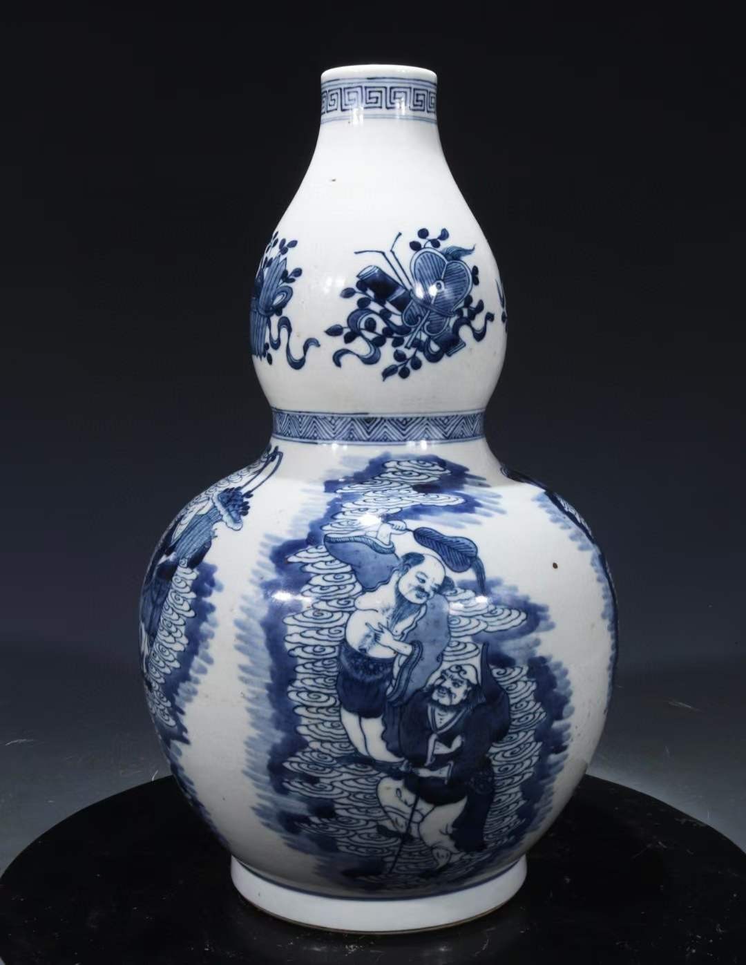 旧藏 识款【康熙年制】青花八仙托八宝纹葫芦瓶