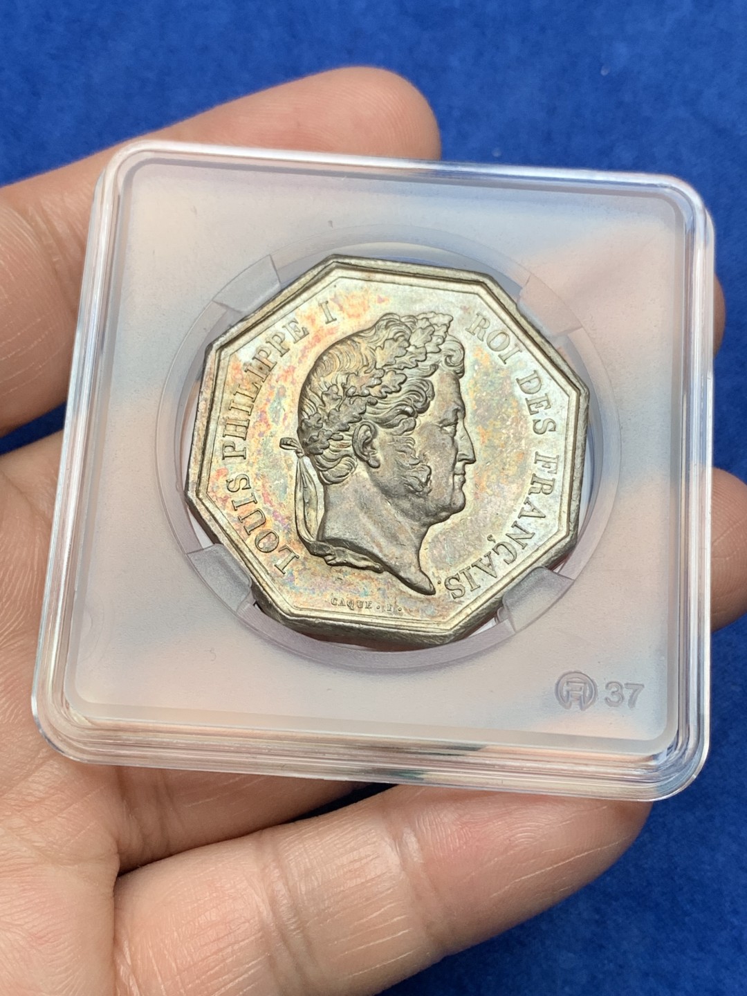 《竞宝斋》第157场-法国八角与章 专场！周日，周一，周四 3场 (全场包邮) 法国八角银质代币，凤凰火灾保险，菲利普一世，22.51g，36mm，油灯边铭